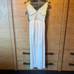 Rebellion White Lace Maxi Dress